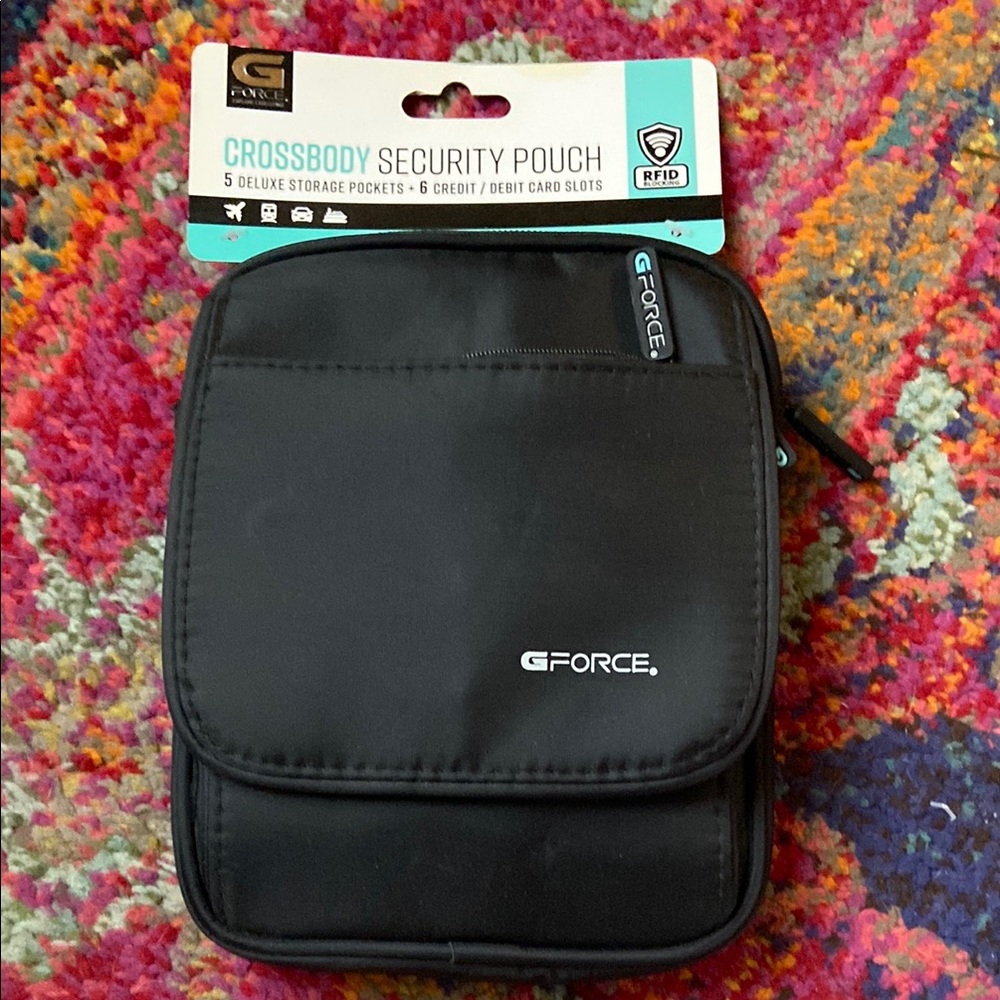 G-Force Black Crossbody Security Pouch